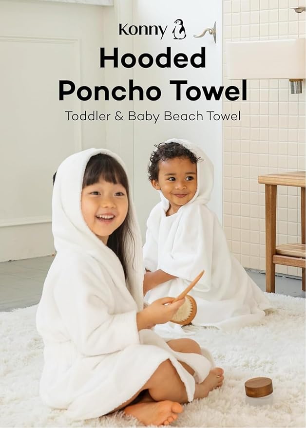 Konny Baby Hooded Towel Plush Thick & Cozy Soft-Touch Absorbent Rayon from Bamboo Cotton Baby Bath Beach Towel, Oeko-TEX, Newborn Boys Girls Toddler (Mint, Large)