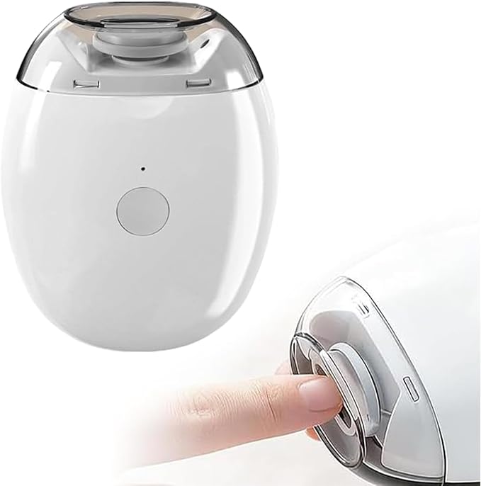 Saker 2026 Update Electric Automatic Nail Clipper & Trimmer, Rechargeable 3-Speed Nail Trimmer with Long Battery Life, Compact Baby Nail Clipper for Nail Care at Travel, for Senior Kid Adult (White)