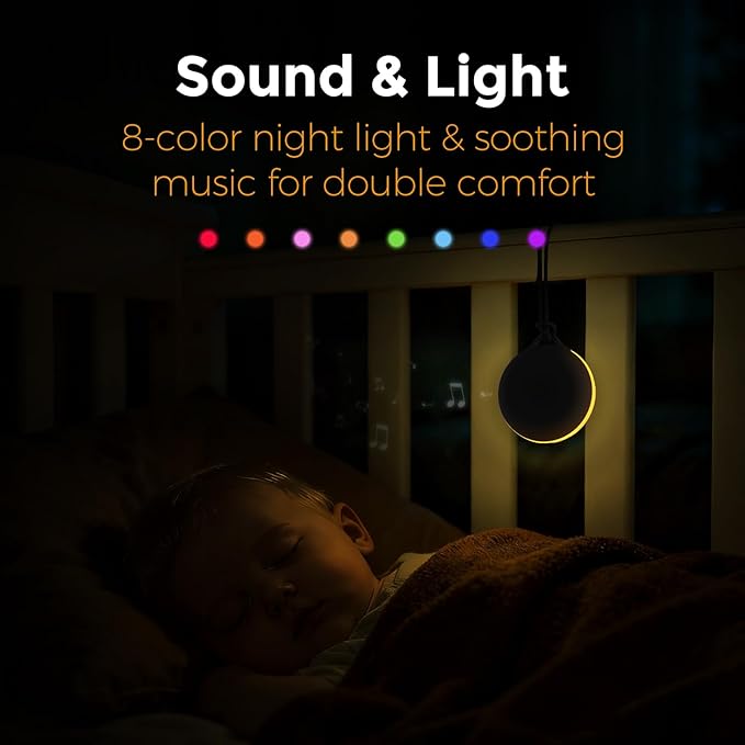 Gianna Portable White Noise Machine with Custom Voice Recording & App Control, Rechargeable Baby Sound Machine, Night Light, Timer, 12-Hour Battery for Sleep, Travel & Nursery