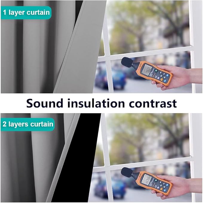 NICETOWN Full Shade Curtain Panels, Pair of Energy Smart & Noise Blocking Out Blackout Drapes for Sliding Glass Door, Thermal Insulated Guest Room Lined Window Dressing (Silver Gray, 52 x 84 inch)