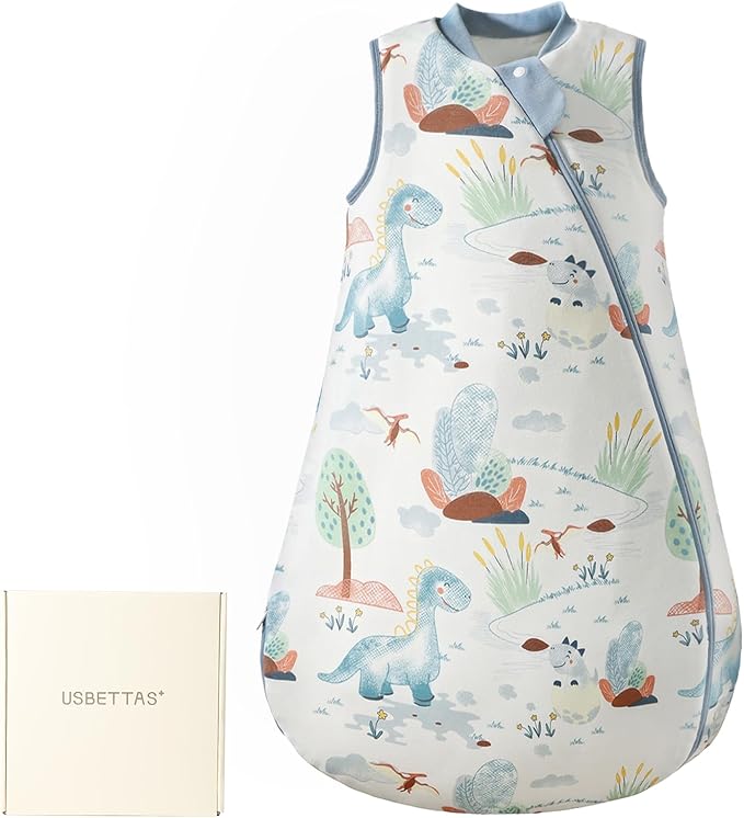 usbettas 1.0 Tog 2.5 Tog Baby Sleep Sack, 100% Cotton Baby Sleeping Bag 3-24M, 2-Way Zipper Baby Wearable Blanket