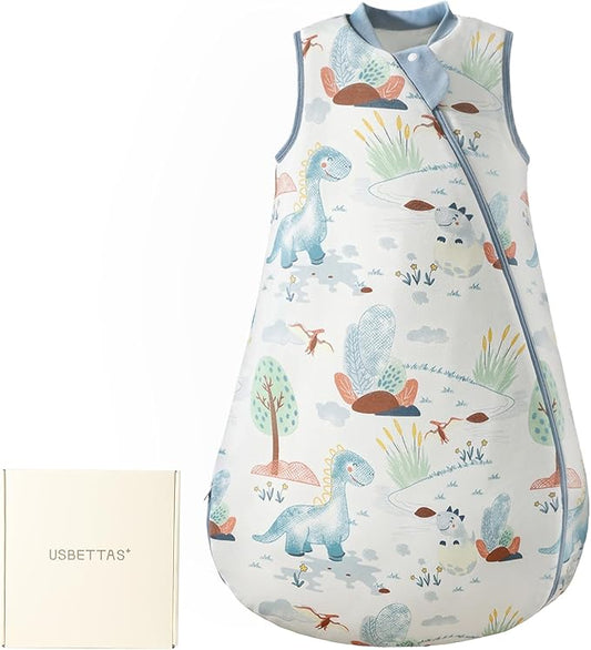 usbettas 1.0 Tog 2.5 Tog Baby Sleep Sack, 100% Cotton Baby Sleeping Bag 3-24M, 2-Way Zipper Baby Wearable Blanket