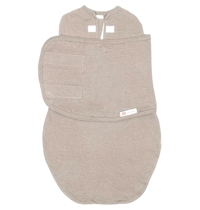 embé 2-Way Starter Baby Swaddle, 6-14 lbs, Newborn Sack 0-3 Months, Zip 0-3 Months Baby Swaddles Wrap, Hip Healthy, Infant Swaddle - Chai