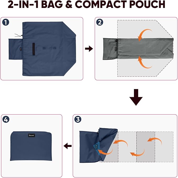BALEINE Car Seat Travel Bag for Airplane, Water-Resistant Car Seat Bags for Air Travel, Foldable Cover with 3 Handles, Fits Toddler Carseat, Convertible and Booster Seats(Blue)