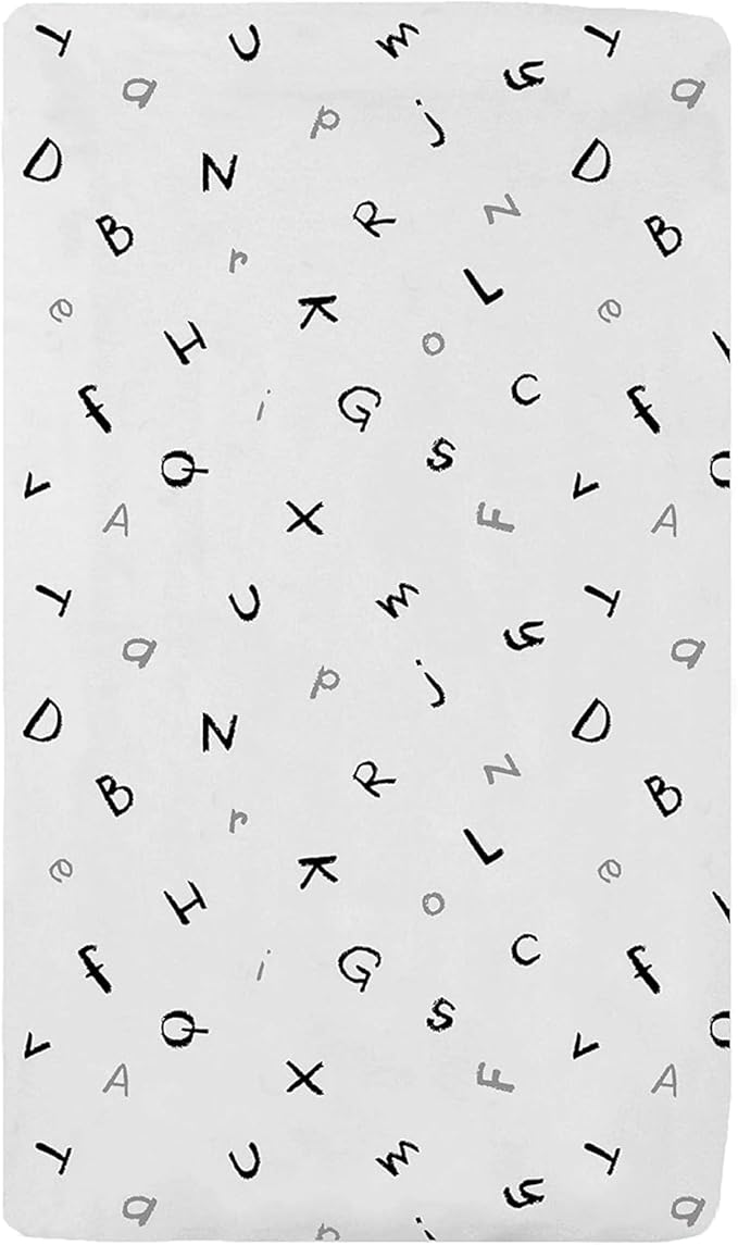 American Baby Company 15" x 33" Fitted Bassinet Sheet, Printed 100% Natural Cotton Jersey Knit, Alphabet, Soft Breathable, for Boys and Girls (Pack of 1)