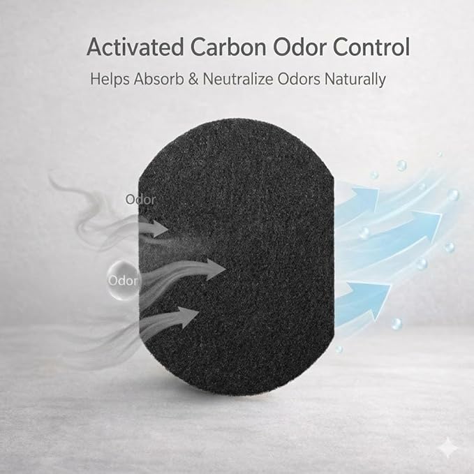 QalryXen 8 Pack Diaper Pail Deodorizer Refills Compatible with Ubbi Diaper Pail, Activated Charcoal Odor Absorbing Carbon Filters for Baby Diaper Trash Can, Helps Control Odors & Keep Home Fresh