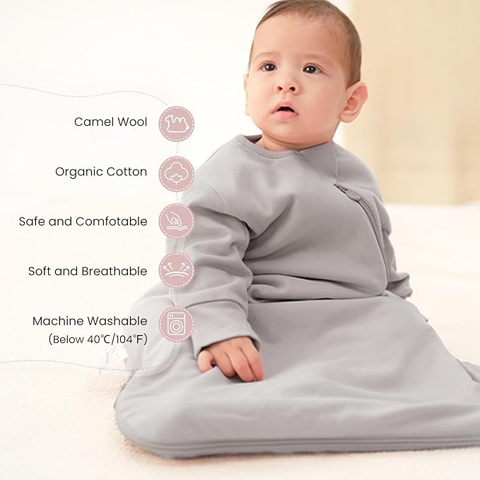 Unisex Sleeping Bag for Babies and Toddlers 1.0 Tog Sleep Sack 6-18 Months, Newborn Sleep Sack, Wearable Blanket Baby, One Piece Long Sleeves, Gifts for Baby