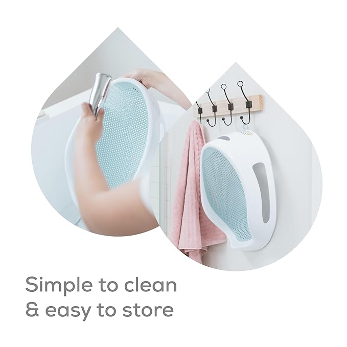 Angelcare Baby Aqua Soft Touch Bath Support & Thermometer Bundle | Newborn Baby Bathtub 0-6 Months | Baby Registry Must-Have | Newborn Essentials for Safe & Comfortable Bath Time