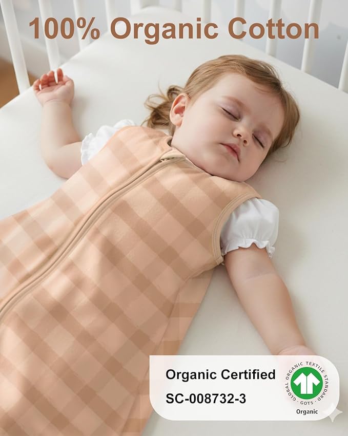 Yoofoss Baby Sleep Sack 12-18 Months Wearable Blanket for Babies 100% Organic Cotton 2-Way Zipper TOG 0.5 Toddler Sleeping Sack 3 Pack, Comfy Lightweight Sleep Sacks
