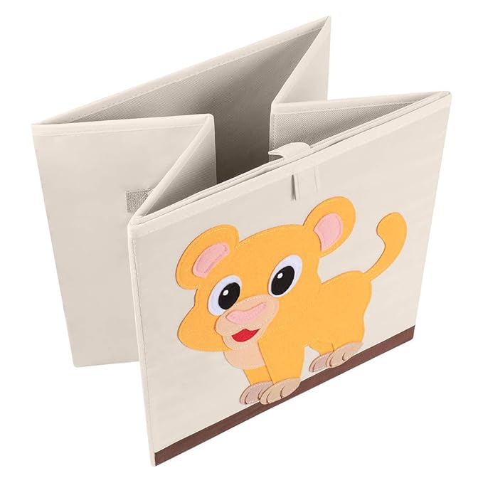 CLCROBD Foldable Animal Cube Storage Bins Fabric Toy Box/Chest/Organizer for Kids Nursery, 13 inch (Fox)