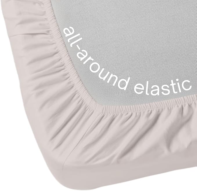 100% Cotton Fitted Sheet Only - Deep Pocket up to 16inch - All-Around Elastic - T-Shirt Fabric Jersey Knit - Extra Soft - Easy Fit - All Season - Comfy (Beige, Full)
