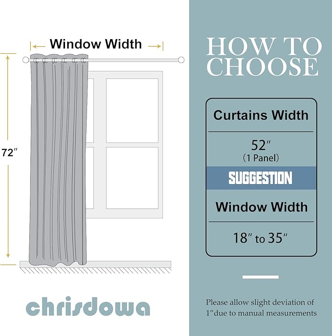 ChrisDowa Grommet Blackout Curtains for Bedroom - Thermal Insulated Room Darkening Curtains for Living Room (1 Panel Set, Royal Purple, 52W x 72L)