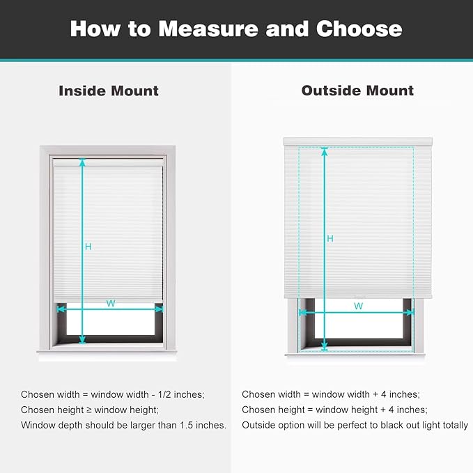Changshade Cordless & Light Filtering Cellular Shade, Tools-Free Pleated Polyester Honeycomb Shade, Light Blocking Window Shade and Blind, 19 inches Wide, White CEL19WT36B