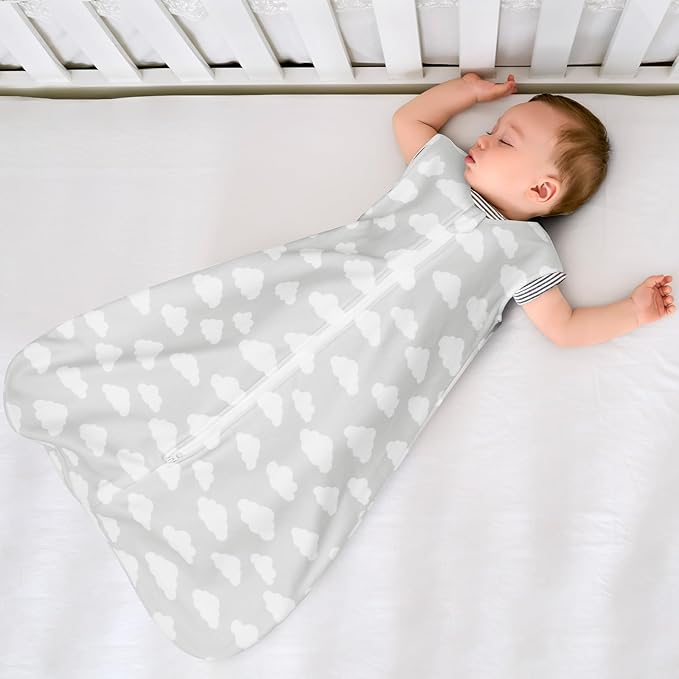 PHF Warm Micro-Fleece Baby Sleep Sack 12-18 Months, Soft Baby Wearable Blanket, 2-Way Zipper Sleeping Bags, 2 Pack Comfy Toddler Sleeping Sack for Boys, Large Size, Clouds