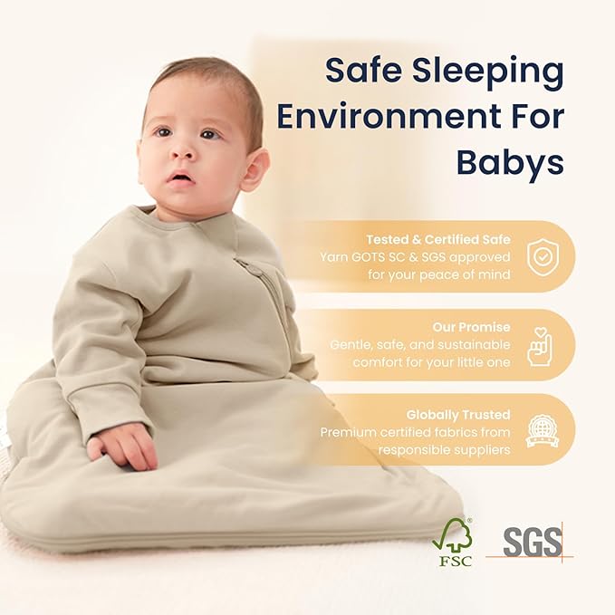 Unisex Sleeping Bag for Babies and Toddlers 3.5 Tog Sleep Sack, Baby Sleep Sack, One piece with sleeves, Gifts for Baby
