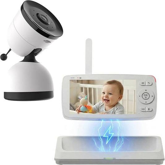 Smart Baby Monitor with 1080P Camera, Night Vision, 2-Way Audio & Cry Detection | No WiFi, Temp Sensor, 1000ft Range, Rechargeable Parent Unit for Nursery