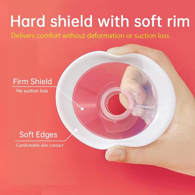 PumpMom-us 24mm Oval Flange Breast Shields Compatible with Medela Breast Pump Parts, Replace Flange for Pump in Style Parts Symphony Parts Swing Maxi Harmony and Personalfit Flex