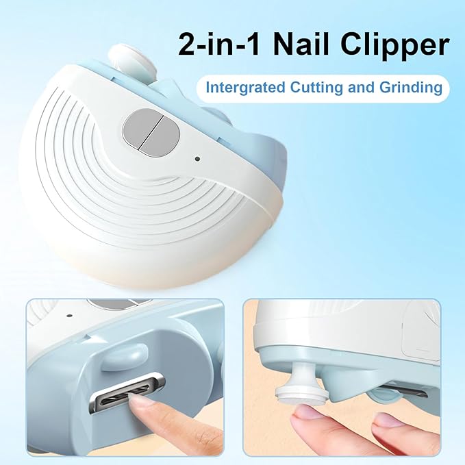 Electric Nail Clippers for Seniors,Smart Nail Clippers 2026 New 3 in 1 Electric Toenail Clipper with Polishing and LED Light,Smart Toenail Clipper 3 Adjustable Speeds for Adults,Baby (Black)