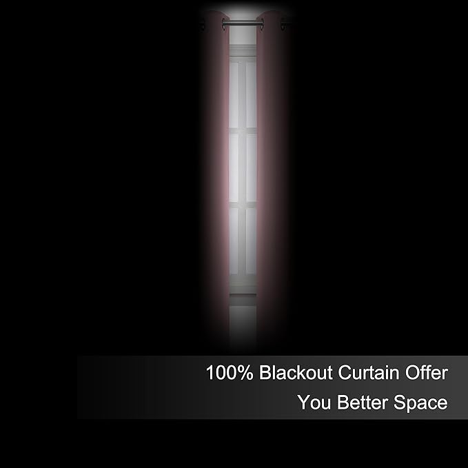 LEMOMO Blackout Curtains 42 x 63 Inch Pink Curtains 2 Panels Darkening Thermal Insulated Bedroom Curtains
