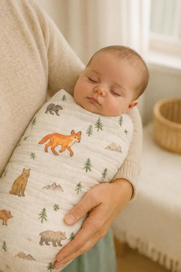 Soft 100% Cotton Swaddles for Newborns, 2- Pack - Large, Breathable Baby Blanket - Versatile, Durable Muslin Swaddle Blankets - Perfect Newborn Essentials