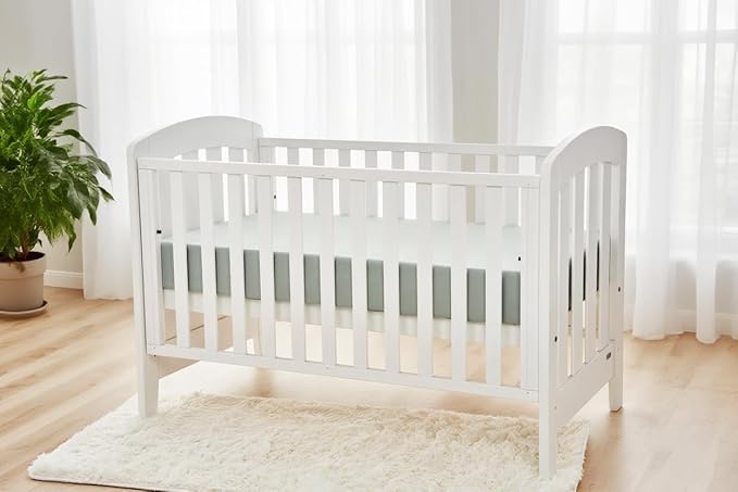 American Baby Company 2 Pack Fitted Crib Sheets 52" x 28" - Ultra Soft Microfiber Crib and Toddler Bed Sheets, White/Green, Neutral for Boys & Girls