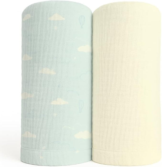 Soft 100% Cotton Swaddles for Newborns, 2- Pack - Large, Breathable Baby Blanket - Versatile, Durable Muslin Swaddle Blankets - Perfect Newborn Essentials