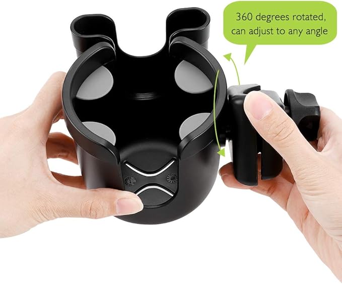 Accmor 2-in-1 Walker Cup Phone Holder with Hook Set, Wheelchair Cup Holder, Rollator Cup Holder, Cup Phone Holder for Walker, Wheelchair, Rollator, Mobility Scooter