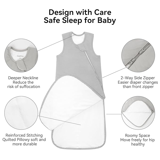 Rayon Made from Bamboo Sleep Sack 24-36 Months 2.5 Tog Winter Warm Ultra Soft Baby Wearable Blanket 3t Toddler Sleep Sack for Babies Unisex Girl Boy 2-Way Zipper Quilted Thick Baby Sleeping Bag