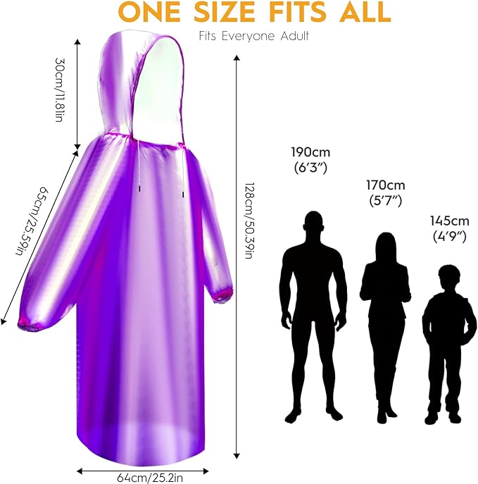 6 & 20 & 50 Pack Disposable Rain Ponchos for Adults/Youth, Waterproof PE Raincoats with Drawstring, Camping/Emergency