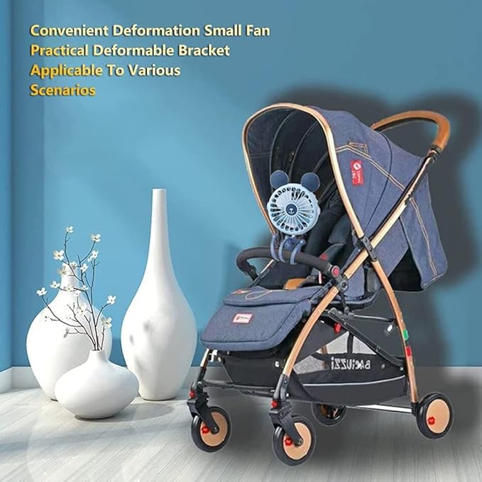 Portable Fan USB Baby Stroller Fan Clip on Mini Tripod for Baby Stroller Car Seat Traveling pushchair cooling fans