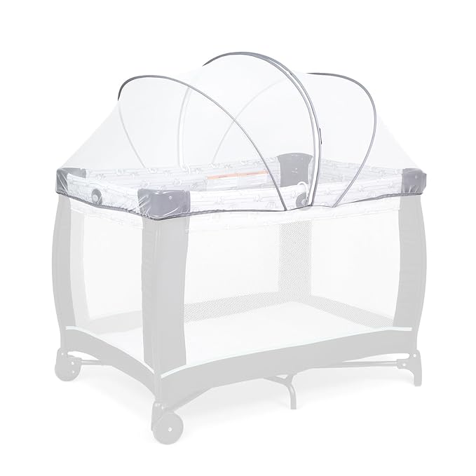 Beberoad Love Portable Playard Cover – Breathable Mosquito Net with 2-Way Zipper for Travel Cribs & Playpens (White)