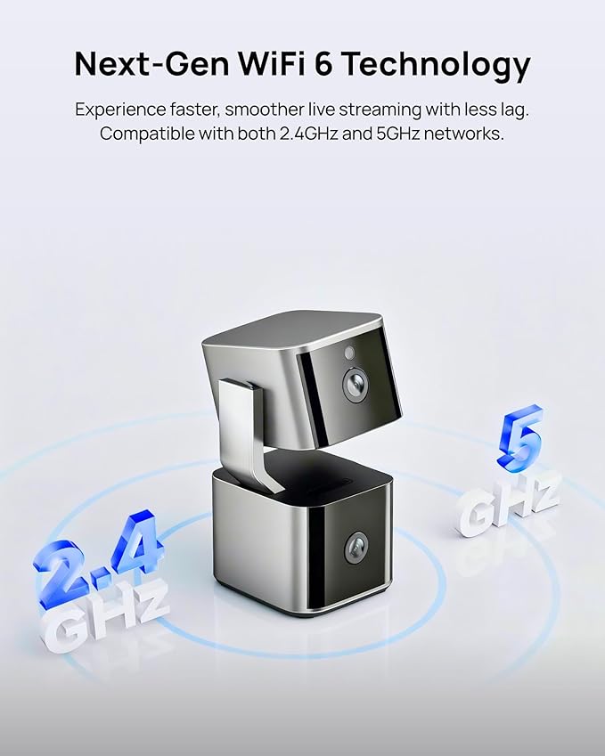 Dual Lens Security Indoor Camera 5G/2.4G WiFi, 2K+2K Pet Smart Camera with Pan Tilt for Home, Baby Monitor, AI Tracking, Motion Detection, Color Night Vision, 2-Way Talk, No Dead Zone, 355° View