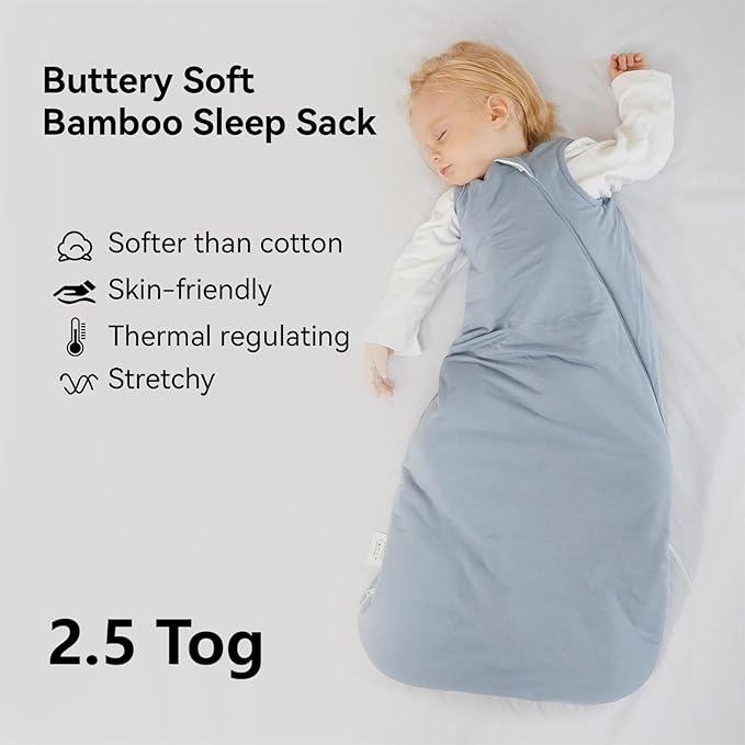 Rayon Made from Bamboo Sleep Sack 24-36 Months 2.5 Tog Winter Warm Ultra Soft Baby Wearable Blanket 3t Toddler Sleep Sack for Babies Unisex Girl Boy 2-Way Zipper Quilted Thick Baby Sleeping Bag