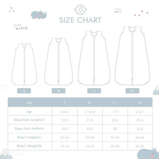TADO MUSLIN Baby Sleep Sack 0-6 Months Wearable Blanket for Babies 100% Organic Cotton 2-Way Zipper YKK 0.5 TOG Toddler Sleeping Sacks