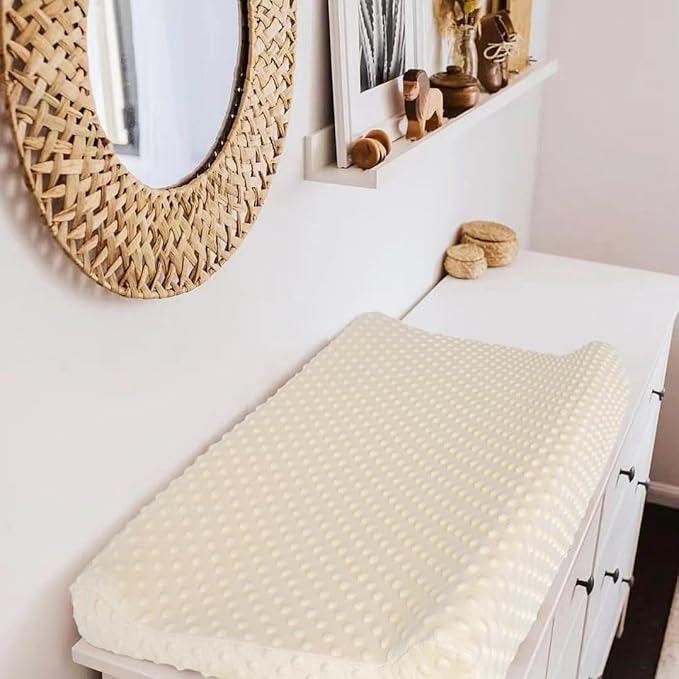 Owlowla Changing Pad Cover,Soft Minky Dots Changing Table Sheets for Baby Boy and Girl(Cream)