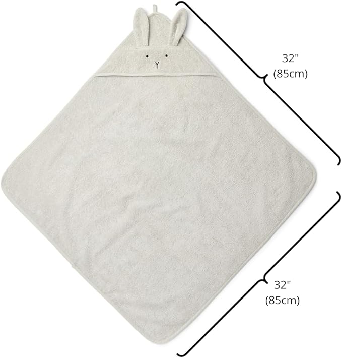 Baby Hooded Towel – Organic Cotton Baby Bath Towels, 32" x 32" Super-Soft and Absorbent Baby Towels for Newborn 2-Pack (Grey/Yellow)