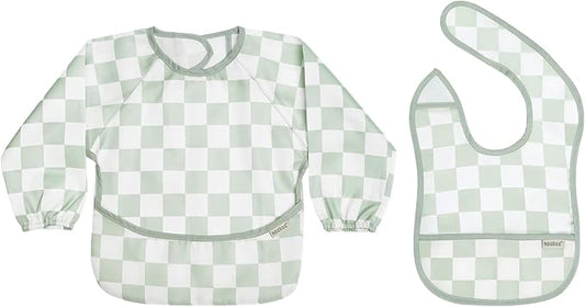 haakaa Long Sleeve Baby Bib, Waterproof & Adjustable Baby Smock Bib for Eating, Painting & Play, Easy Wipe Clean, 6–24M