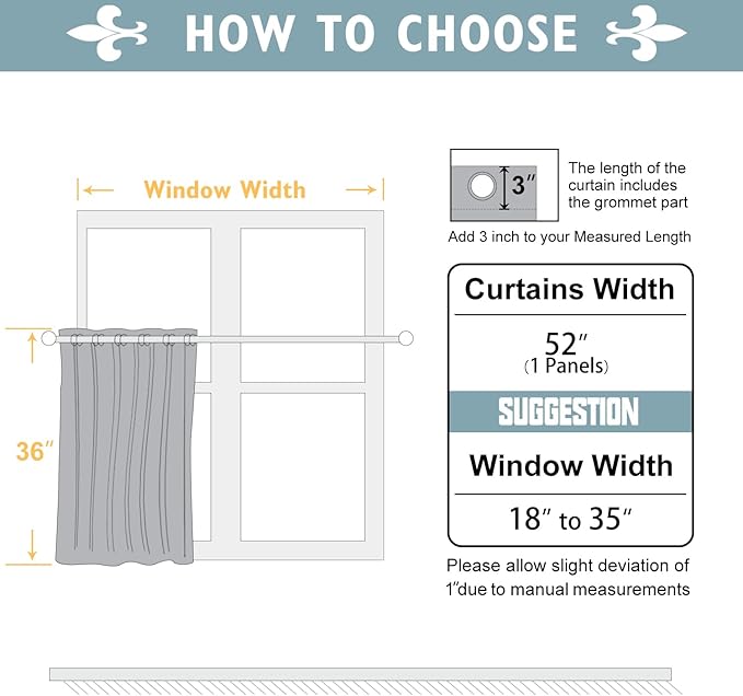 ChrisDowa Blackout Curtains 36 Inches Long for Living Room, Grommet Thermal Insulated Room Darkening Curtains for Bedroom (1 Panel Set, Teal, 52W x 36L)