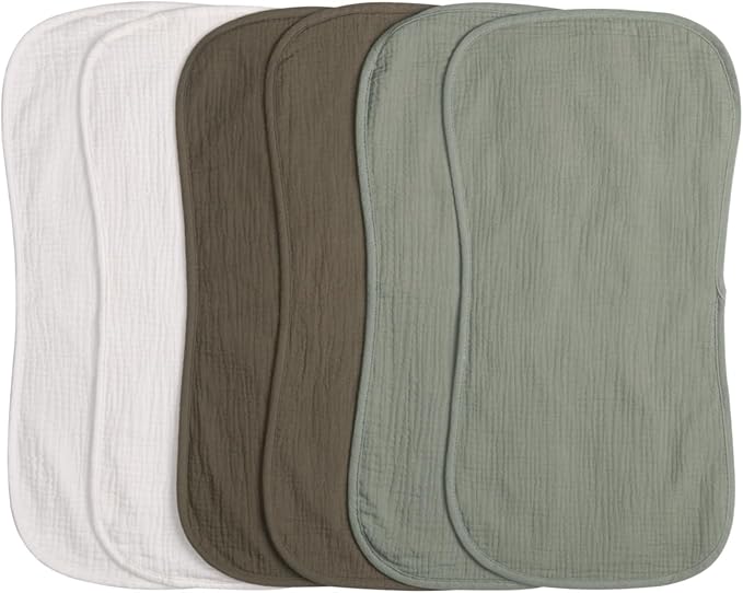 COOROBIN Muslin Burp Cloths 20" x 10",100% Cotton Pack of 6r, Extra Soft and Absorbent,Suitable for both boys and girls