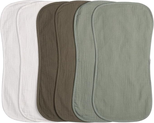 COOROBIN Muslin Burp Cloths 20" x 10",100% Cotton Pack of 6r, Extra Soft and Absorbent,Suitable for both boys and girls