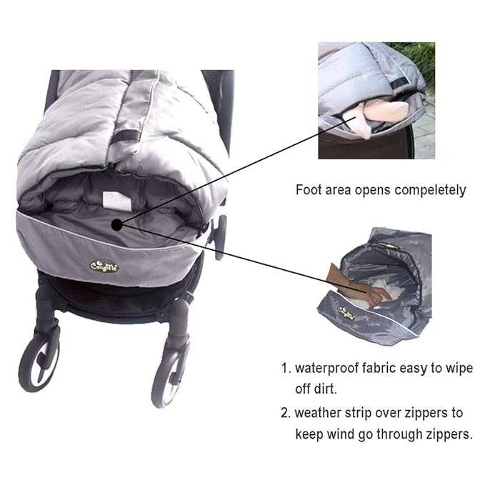 CozyMe Stroller Footmuff Go 3 Seasons for Toddler,Wind Proof,Anti-slip Winter Bunting Bag,6-36M Toddler Stroller Warmer