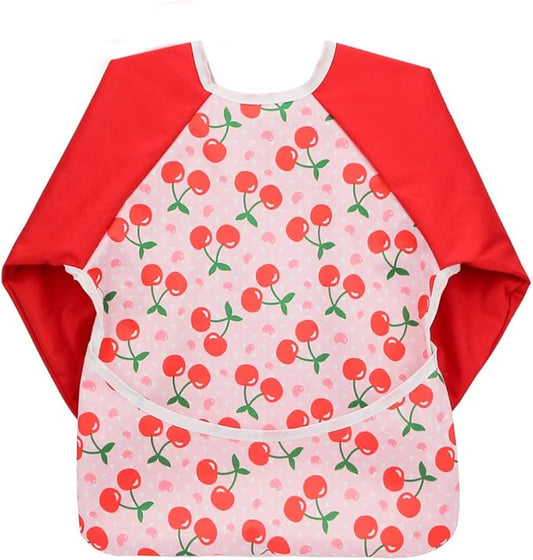 Hi Sprout Infant Toddler Baby Waterproof Sleeved Bib, Bib with Sleeves&Pocket, 6-24 Months