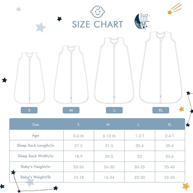 TADO MUSLIN Baby Sleep Sack 0-6 Months Wearable Blanket for Babies 100% Organic Cotton 2-Way Zipper YKK 0.5 TOG Toddler Sleeping Sacks Bears