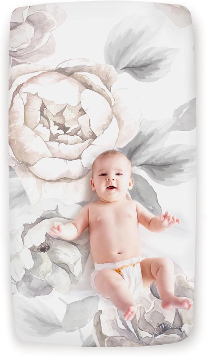 Lambs & Ivy Signature Watercolor Floral Organic Cotton Fitted Crib Sheet