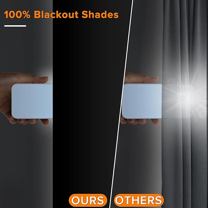 Portable Blackout Curtains (157" x 57"), 100% Blackout Material for Baby Nursery, Bedroom, Dorm Room, or Travel Use