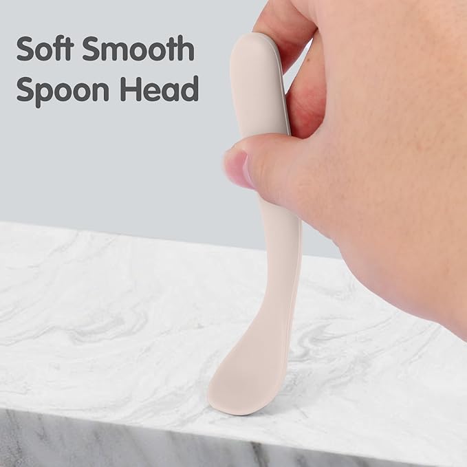 Eascrozn Silicone Baby Spoons Self Feeding 6+ Months, 6 Pack First Stage Baby Led Weaning Supplies, Soft Tip Feeding Spoon, BPA Free, Dishwasher and Boil Safe