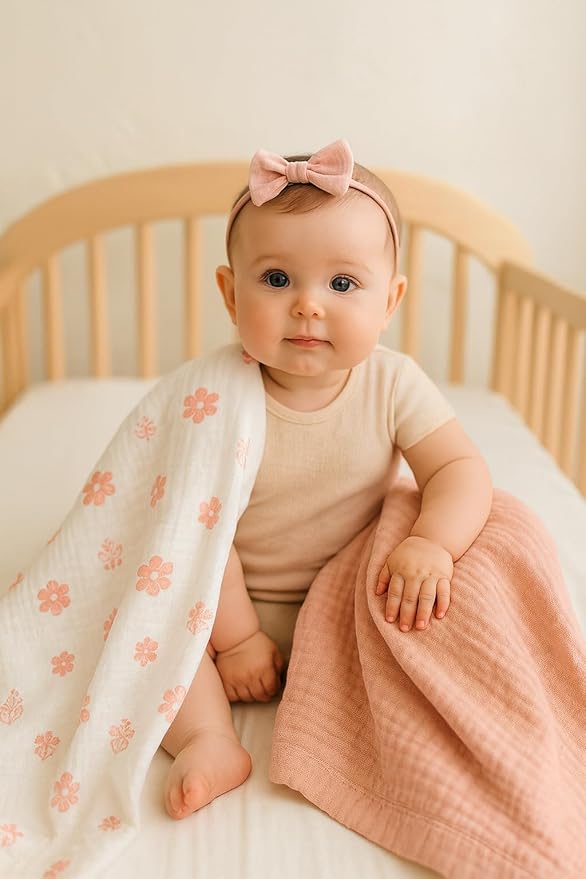 Soft 100% Cotton Swaddles for Newborns, 2- Pack - Large, Breathable Baby Blanket - Versatile, Durable Muslin Swaddle Blankets - Perfect Newborn Essentials