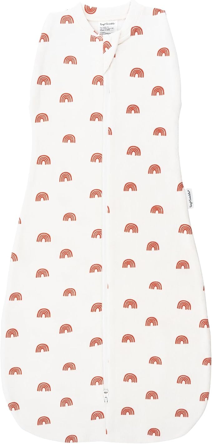 Tiny Twinkle Baby Sleep Sack 6-12 Months 1.0 TOG | Cotton & Elastane Wearable Blanket, Swaddle Transition Micro-Fleece, Machine Washable (Rainbows)