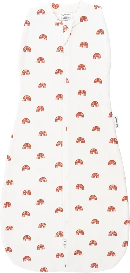 Tiny Twinkle Baby Sleep Sack 3-6 Months 1.0 TOG, Cotton & Elastane Wearable Blanket, Swaddle Transition Micro-Fleece, Machine Washable (Rainbows)