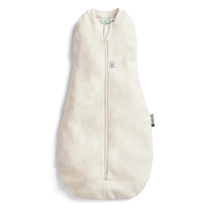 ergoPouch Cocoon Swaddle Sack 0.2 TOG - Baby Sleep Sack, Gentle Snug Fit Helps Calm Startle Reflex, Ideal for Arms In/Out Sleeping, Soft Breathable Fabric for Better Sleep (3-6 Months, Oatmeal Marle)